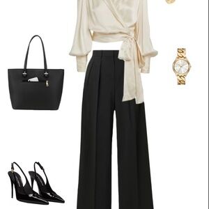 Elegant Workwear Set] 2pcs Women's Elegant and Romantic Workwear Set